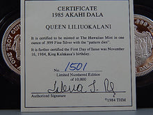 Load image into Gallery viewer, Currency - Coin Set - Silver Dollars - 1985 - Hawaiian Mint - Akahi Dala
