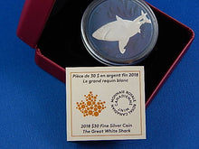 Load image into Gallery viewer, Silver Coin - $30 - 2018 - Royal Canadian Mint - The Great White Shark