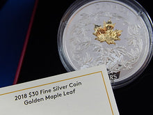 Charger l'image dans la galerie, Silver Coin - $30 - 2018 - Royal Canadian Mint - Golden Maple Leaf