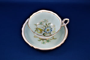 Tea Cup - Paragon - Double Warrant - Pale Blue Fine Bone China Tea Cup and Matching Saucer.