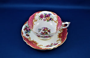 Tea Cup - Paragon - Double Warrant - Rockingham - Rose Fine Bone China Tea Cup and Matching Saucer