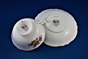 Tea Cup - Paragon - Double Warrant - Rockingham - Rose Fine Bone China Tea Cup and Matching Saucer