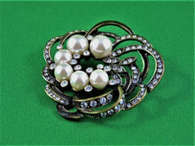 Load image into Gallery viewer, Jewelry - Brooch - NRT - Faux Pearls and Rhinestones