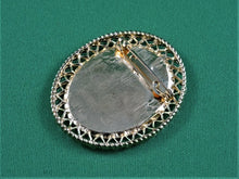 Load image into Gallery viewer, Jewelry - MXB - Brooch - Gold Filigree with Painted Flowers