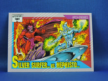 Charger l'image dans la galerie, Marvel Collector Cards - 1991 Marvel Universe Series 2 - #123 Silver Surfer vs Mephisto