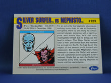 Charger l'image dans la galerie, Marvel Collector Cards - 1991 Marvel Universe Series 2 - #123 Silver Surfer vs Mephisto