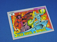 Charger l'image dans la galerie, Marvel Collector Cards - 1991 Marvel Universe Series 2 - #123 Silver Surfer vs Mephisto