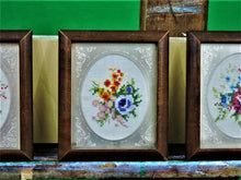 Charger l'image dans la galerie, MXB Crafts - Cross-Stitch - Framed Floral Designs x 4