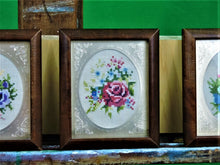 Charger l'image dans la galerie, MXB Crafts - Cross-Stitch - Framed Floral Designs x 4