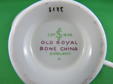 Charger l'image dans la galerie, Tea Cup - Old Royal - #3215 Yellow and Purple Flowers - Fine Bone China Tea Cup and Matching Saucer