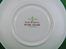 Charger l'image dans la galerie, Tea Cup - Old Royal - #3215 Yellow and Purple Flowers - Fine Bone China Tea Cup and Matching Saucer