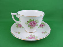 Charger l'image dans la galerie, Tea Cup - Melba - White with Pink Roses - Fine Bone China Tea Cup and Matching Saucer