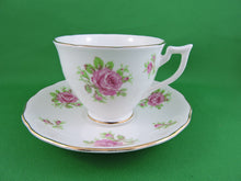 Charger l'image dans la galerie, Tea Cup - Melba - White with Pink Roses - Fine Bone China Tea Cup and Matching Saucer