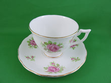 Charger l'image dans la galerie, Tea Cup - Melba - White with Pink Roses - Fine Bone China Tea Cup and Matching Saucer