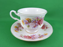 Charger l'image dans la galerie, Tea Cup - Queen Anne - Pattern #8629 - Carnations - Fine Bone China Tea Cup and Matching Saucer