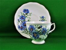 Charger l'image dans la galerie, Tea Cup - Royal Vale - Blue/Mauve Floral Design - Fine Bone China Tea Cup and Matching Saucer
