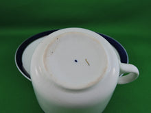 Charger l'image dans la galerie, Tea Cup - Regal Ware R. P. Co - White and Cobalt Blue - Fine Bone China Tea Cup and Matching Saucer