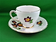 Charger l'image dans la galerie, Tea Cup - Delphine - Deep Red Flowers with Yellow Centers - China Tea Cup and Saucer