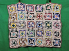 Load image into Gallery viewer, Quilts, Afghans, etc. - Beautiful Crocheted Afghan - Mult-Coloured Squares - Beige Edge