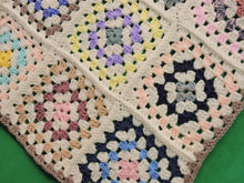Load image into Gallery viewer, Quilts, Afghans, etc. - Beautiful Crocheted Afghan - Mult-Coloured Squares - Beige Edge