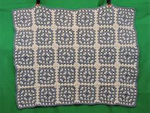 Charger l'image dans la galerie, Quilts, Afghans, etc. - Beautiful Crocheted Afghan - Dusty Blue and White Squares - White Edge