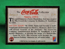Charger l'image dans la galerie, Coca-Cola Memorabilia - 1994 - Coca-Cola Collector Card - Santa 1951 - S30
