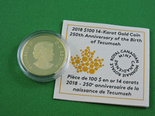 Charger l'image dans la galerie, Currency - Gold Coin - $100 - 2018 - RCM - 250th Anniversary of the Birth of Tecumseh