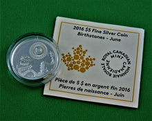 Charger l'image dans la galerie, Currency - Silver Coin - $5 - 2016 - RCM - Birthstones - June