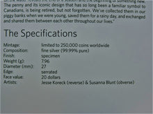 Charger l'image dans la galerie, Currency - Silver Coin - $20 - 2012 - RCM - Farewell to the Penny