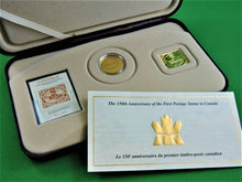 Load image into Gallery viewer, Currency - Silver Coin and Stamp Set - 3 Cents - 2001 - RCM - The 150th Anniversary of the First Postage Stamp in Canada