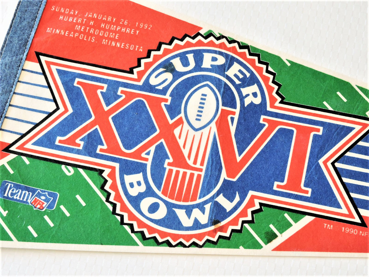 Vintage 1992 Super Bowl XXVI Buffalo Bills, Washington Redskins