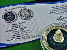Charger l'image dans la galerie, Currency - Silver Coin - $5 - 2018 - Great White Shark