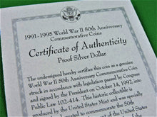 Charger l'image dans la galerie, Currency - Coin Set - 1994 - Three-Coin Silver Proof Collection - Commemorating the 50th Anniversary of the Allied Invasion of Europe