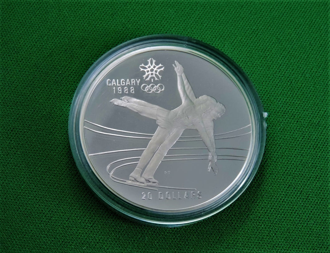 Currency - Silver Coin - $20 - 1987 - RCM - Olympic Winter Games - Coin 7 - Figure Skating