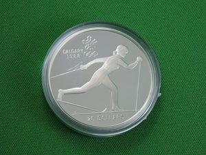 Currency - Silver Coin - $20 - 1986 - RCM - Olympic Winter Games - Coin 5 - Cross Country Skiing