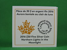 Load image into Gallery viewer, Currency - Silver Coin - $30 - 2016 - RCM - Northern Lights in the Moonlight