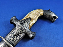 Load image into Gallery viewer, Knife - Custom Made Dagger Knife with Damascus Steel Blade and Sheath