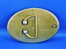 Load image into Gallery viewer, Belt Buckle - Oval Gold Tone Buckle with Black Rhinestones