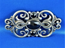 Load image into Gallery viewer, Belt Buckle - Pewter with Jet Black Stones