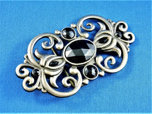 Load image into Gallery viewer, Belt Buckle - Pewter with Jet Black Stones