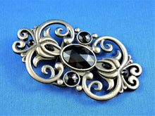 Load image into Gallery viewer, Belt Buckle - Pewter with Jet Black Stones