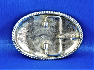 Belt Buckle - Alpaca Mexico Silver Carved Belt Buckle
