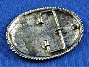 Belt Buckle - Alpaca Mexico Silver Carved Belt Buckle
