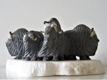 Load image into Gallery viewer, Inuit Art - Muskox Herd in Defensive Position on Snow Patch