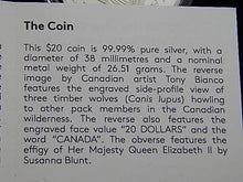 Load image into Gallery viewer, Currency - Silver Coin - $20 - 2017 - Royal Canadian Mint - Master of the Land the Timber Wolf
