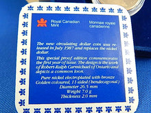 Load image into Gallery viewer, Currency - Canadian Coin - $1 - 1987 - Royal Canadian Mint - Canada Proof Like Loon Coin Special Edition Commemorates the First Year of Issue.
