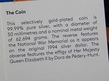 Charger l'image dans la galerie, Silver Coin - $1 - Renewed Silver Dollar - 2018 - The National War Memorial
