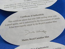 Load image into Gallery viewer, Currency - Silver Coin - 25 Cents - 2000 - Royal Canadian Mint - Harmony
