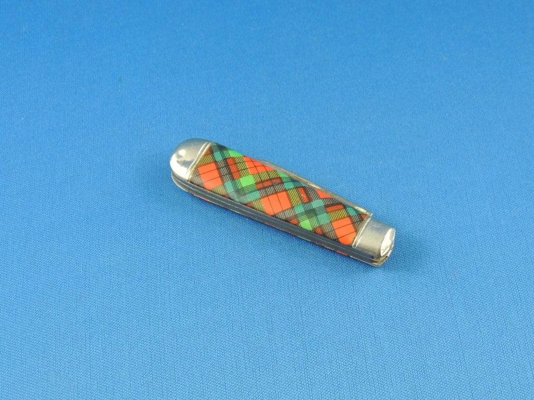 Knife - Vintage Richlands Sheffield England Tartan Pocket Knife