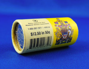 Coins and Currency - Uncirculated Roll - 50 Cent Canadian Coin - 2013